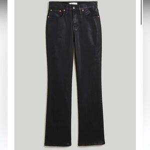 Madewell Plus Kick Out Crop Jeans in True Black Wash: Coated Edition